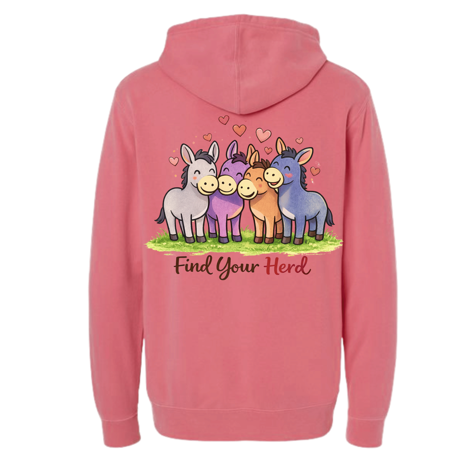 Find Your Herd Hoodie — A donkey never roams alone, and neither should you. (front view)