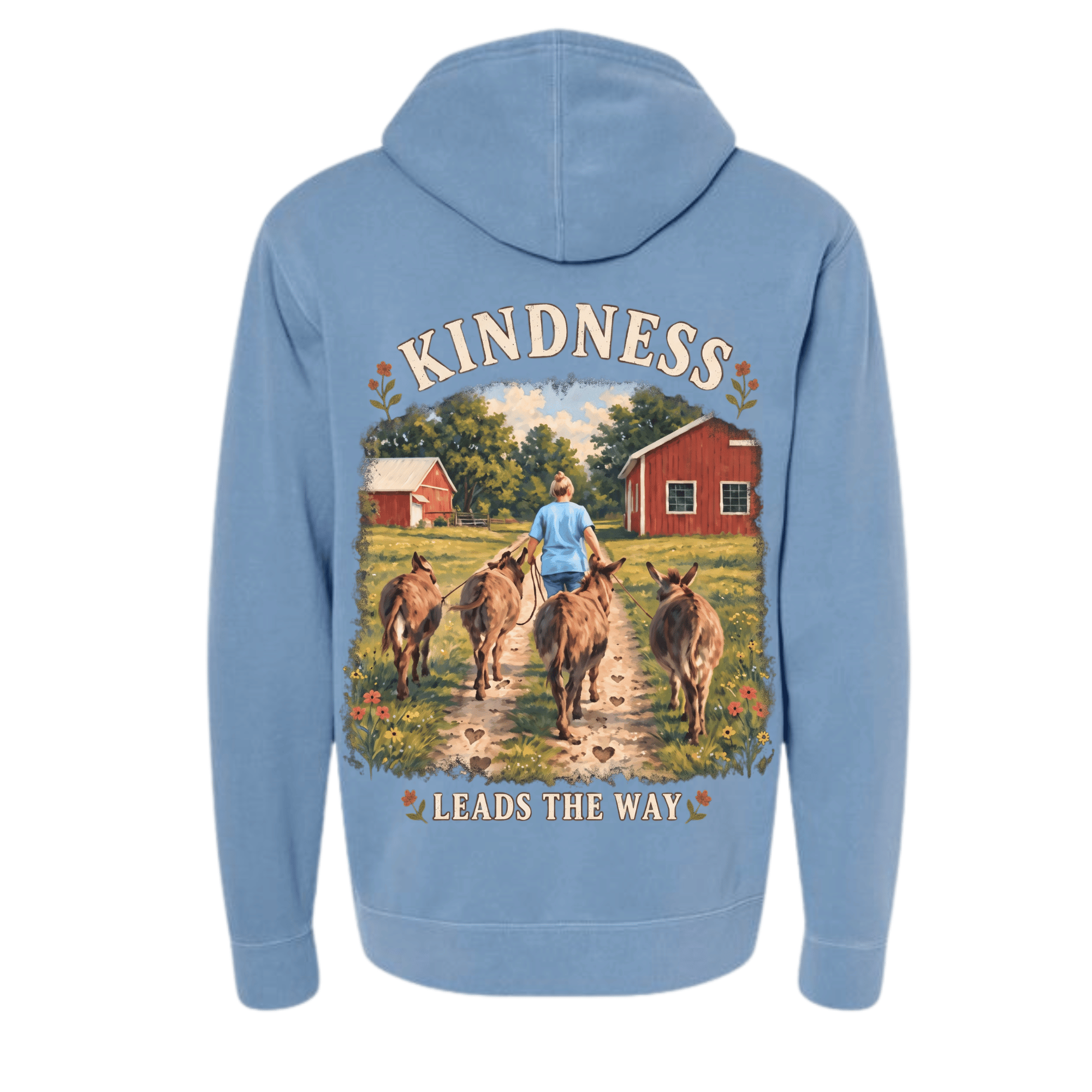 Kindness Leads the Way Hoodie — Let kindness go first, the rest of the herd will follow. (front view)