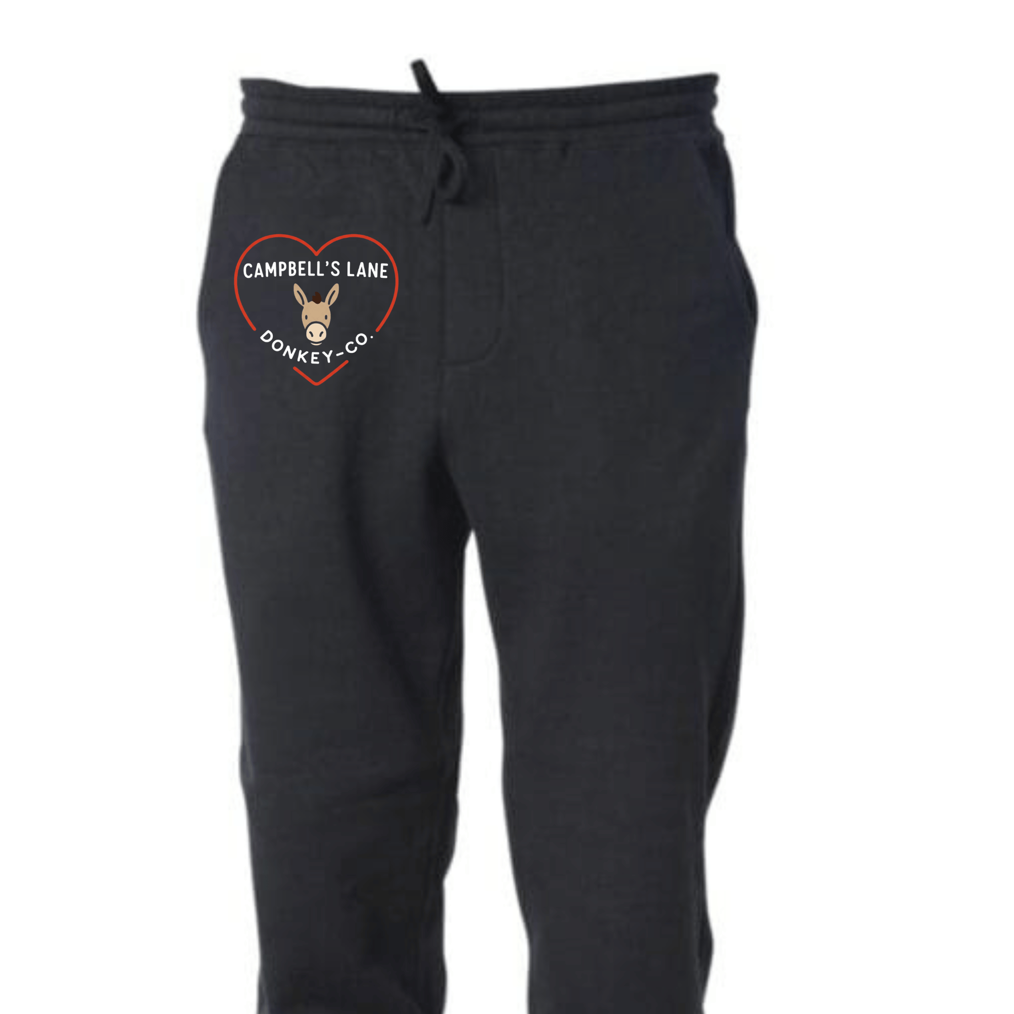 Campbells Lane Donkey Co. Youth Sweatpants — Little hooves, big adventures. (front view)